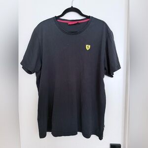 Ferrari Black Logo T Shirt Size L